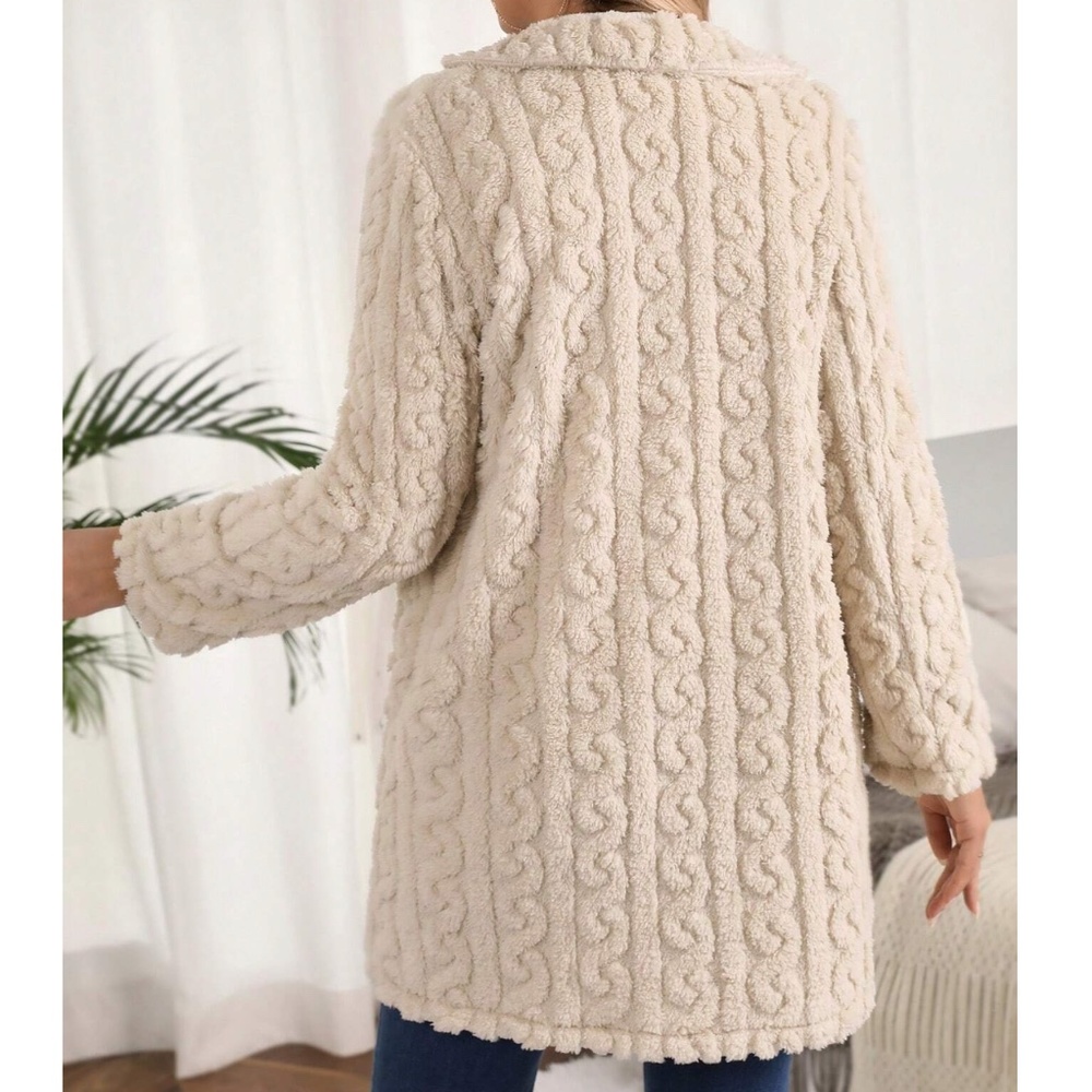 Maternity Teddy Button up Soft Jacket Coat - Picture 4 of 4